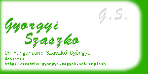 gyorgyi szaszko business card